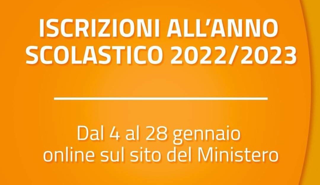 Iscrizioni Anno Scolastico 2022/2023 dal 4 al 28 gennaio 2022